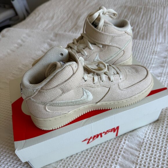 Nike x Stussy Air Force 1 Mid Fossil - Picture 1 of 5